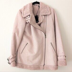Peach aspen jacket sherpa moto jacket NWT in dusty lilac size xs